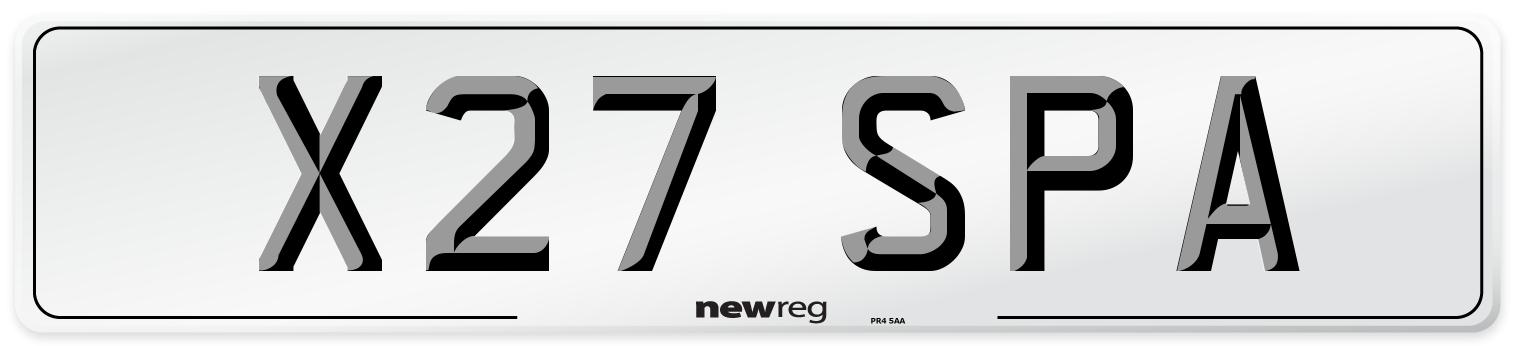 X27 SPA Front Number Plate