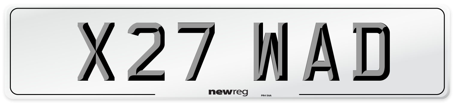 X27 WAD Front Number Plate