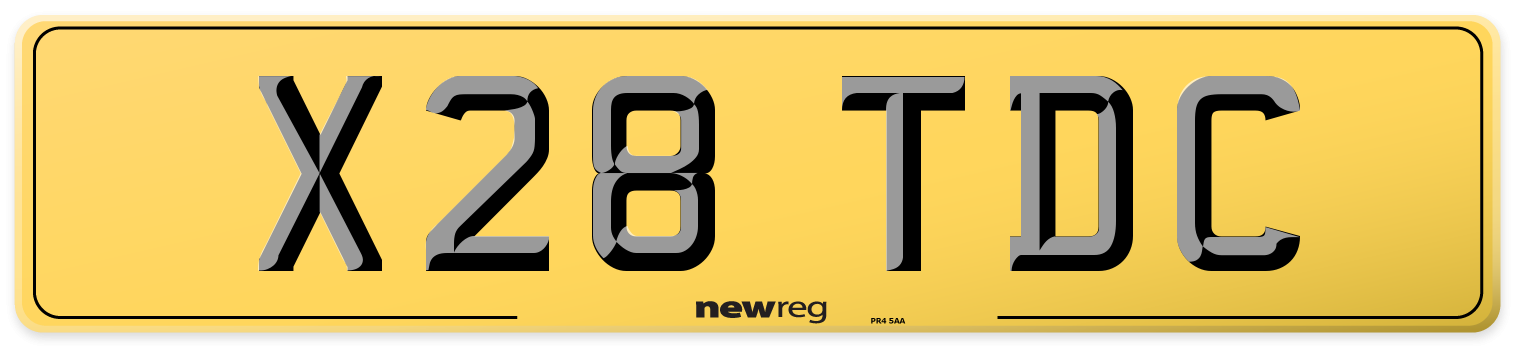 X28 TDC Rear Number Plate