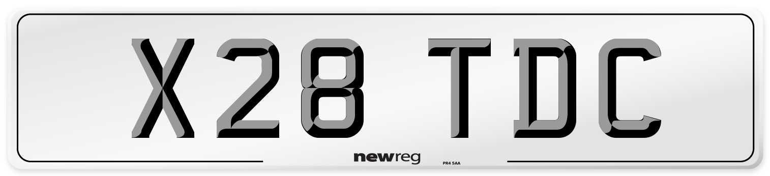 X28 TDC Front Number Plate