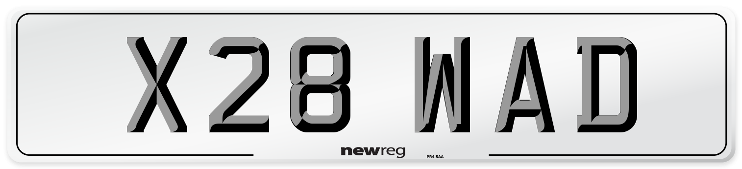 X28 WAD Front Number Plate