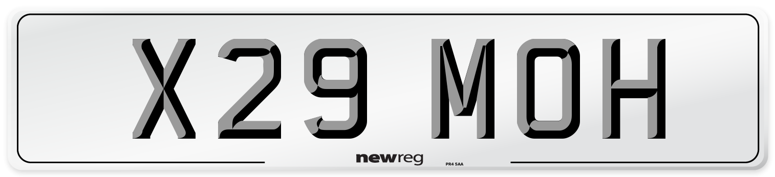 X29 MOH Front Number Plate