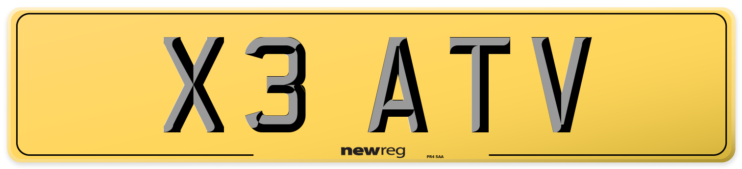 X3 ATV Rear Number Plate
