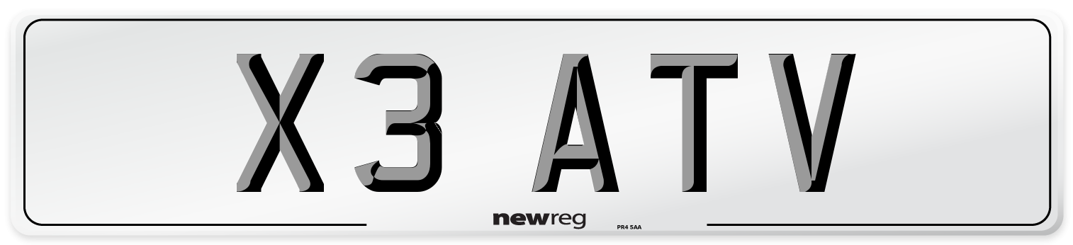 X3 ATV Front Number Plate