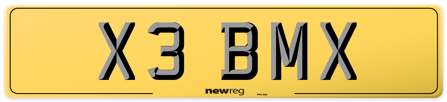 X3 BMX Rear Number Plate