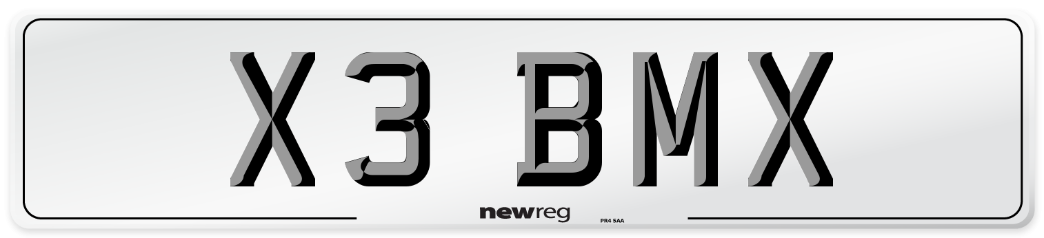 X3 BMX Front Number Plate