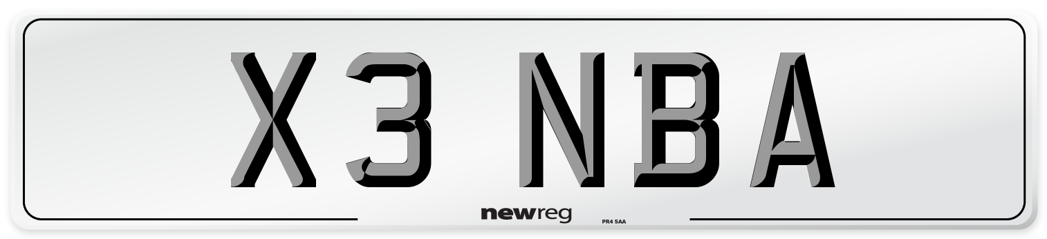 X3 NBA Front Number Plate