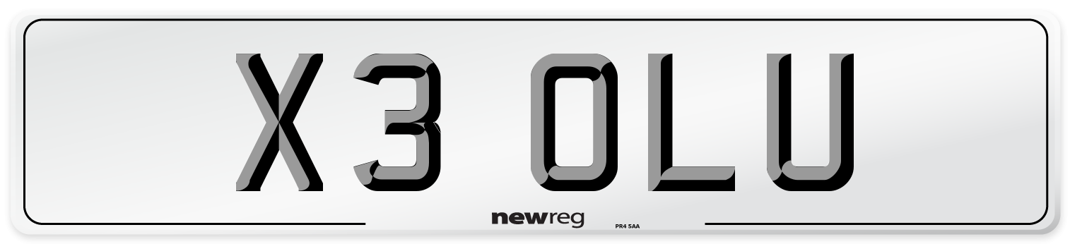 X3 OLU Front Number Plate