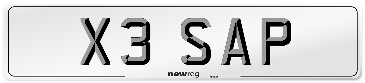 X3 SAP Front Number Plate