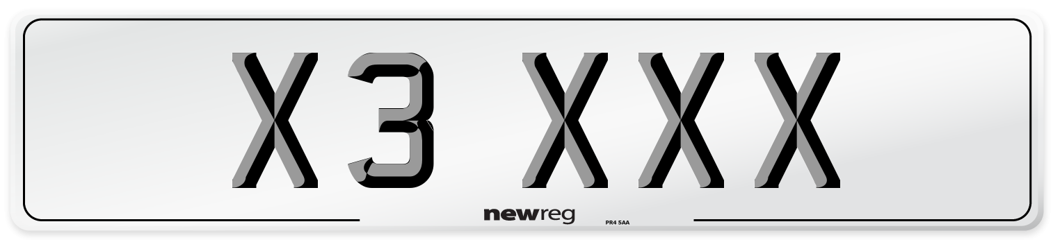 X3 XXX Front Number Plate