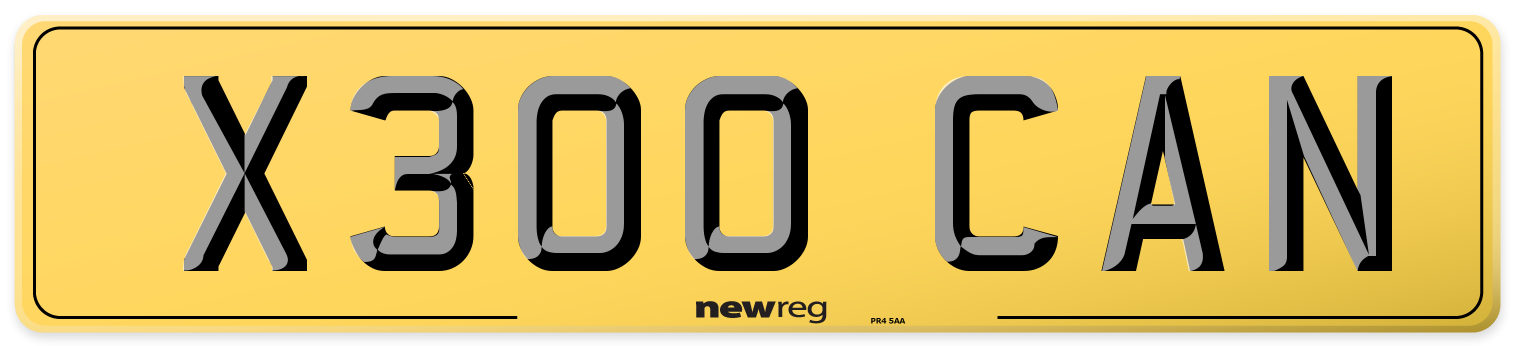 X300 CAN Rear Number Plate