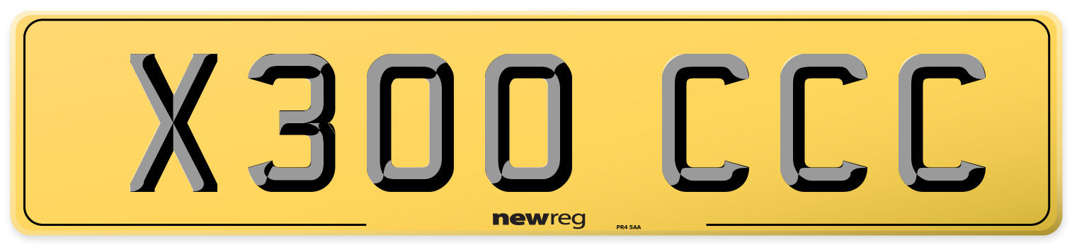 X300 CCC Rear Number Plate