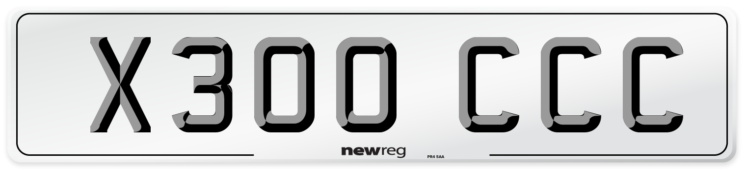 X300 CCC Front Number Plate