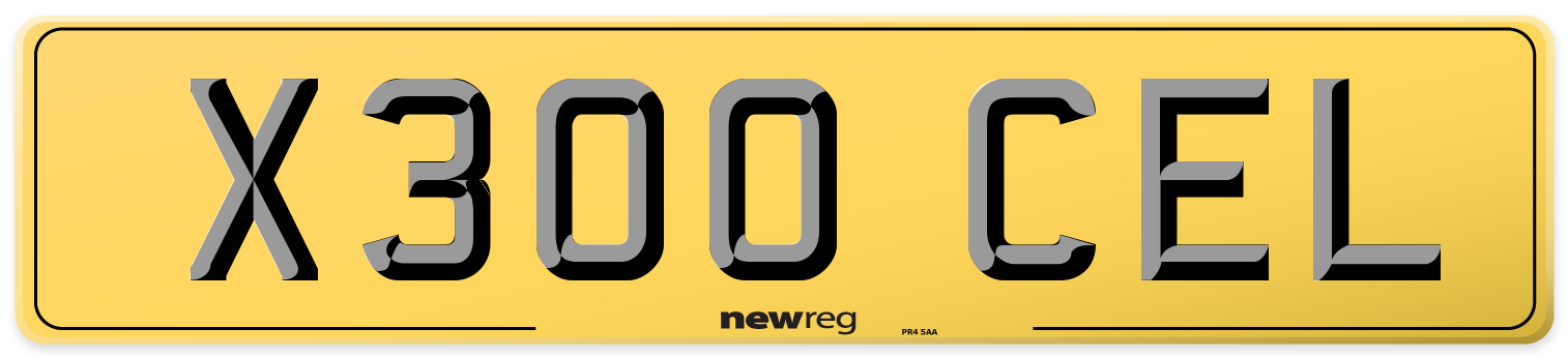 X300 CEL Rear Number Plate