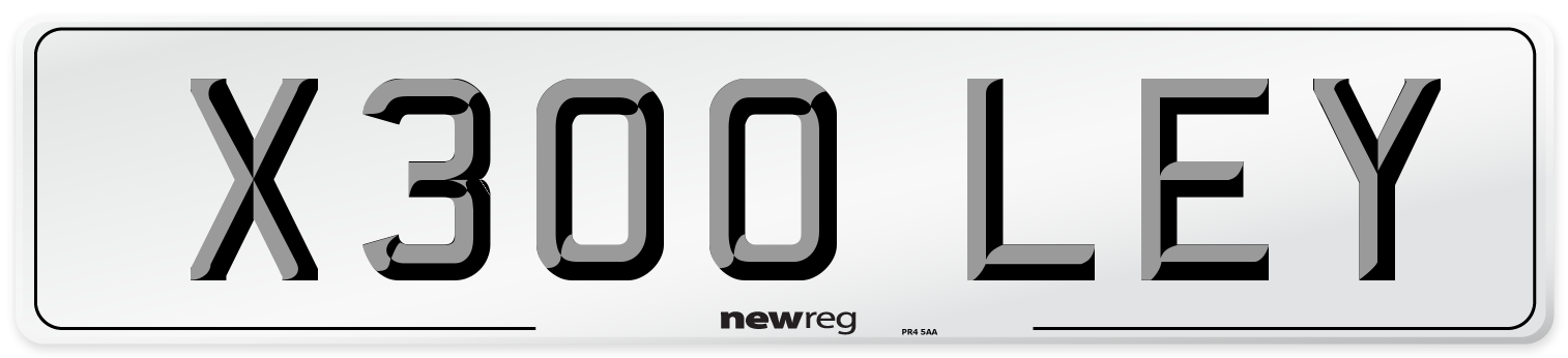 X300 LEY Front Number Plate