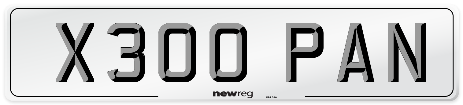 X300 PAN Front Number Plate