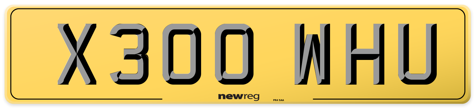 X300 WHU Rear Number Plate