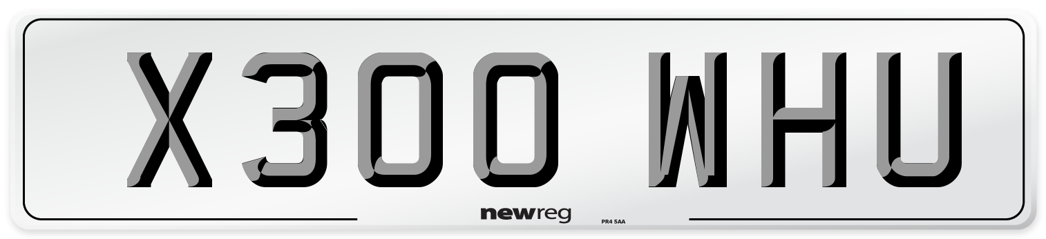 X300 WHU Front Number Plate