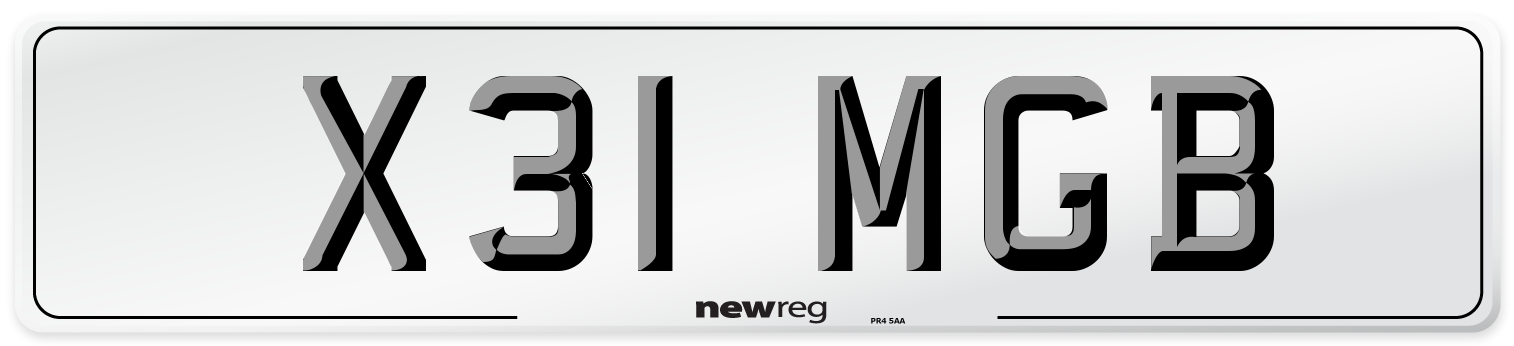 X31 MGB Front Number Plate