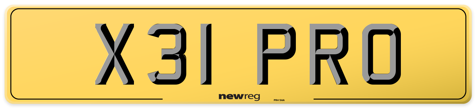 X31 PRO Rear Number Plate