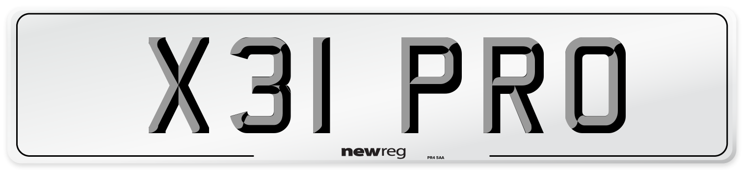 X31 PRO Front Number Plate