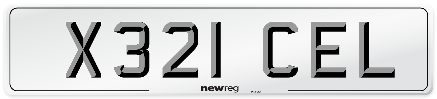 X321 CEL Front Number Plate