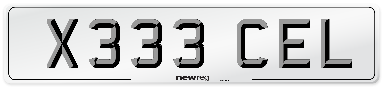 X333 CEL Front Number Plate