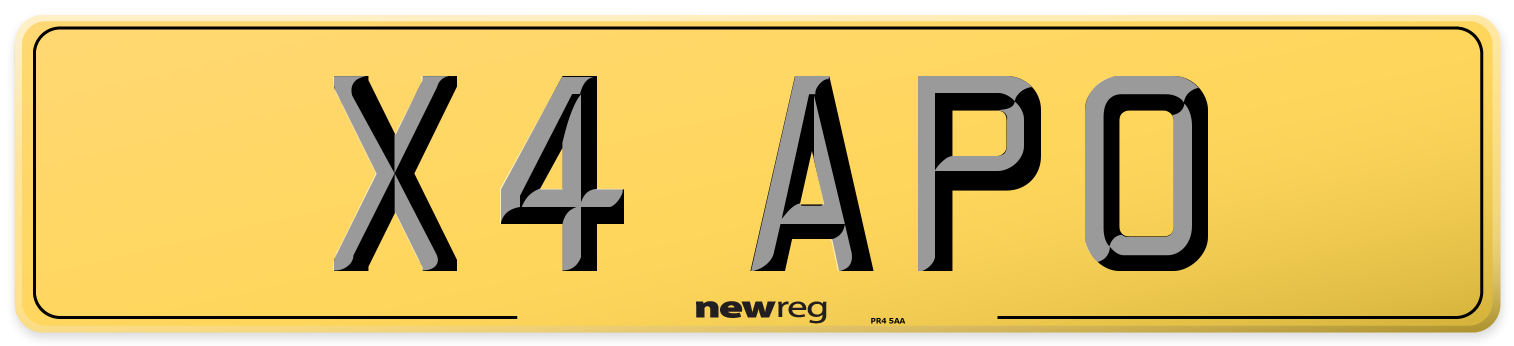 X4 APO Rear Number Plate