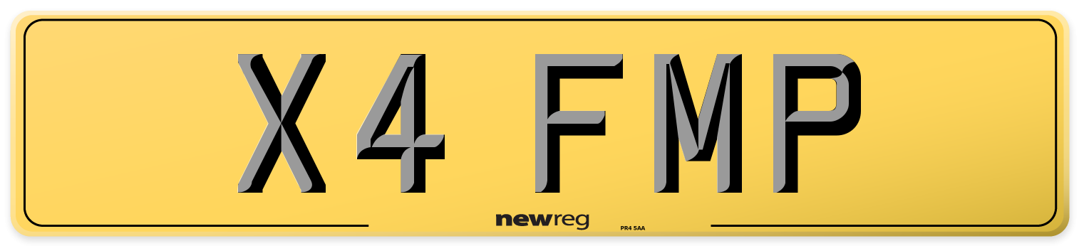 X4 FMP Rear Number Plate