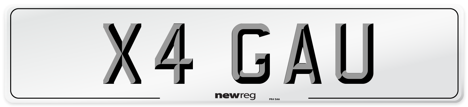 X4 GAU Front Number Plate