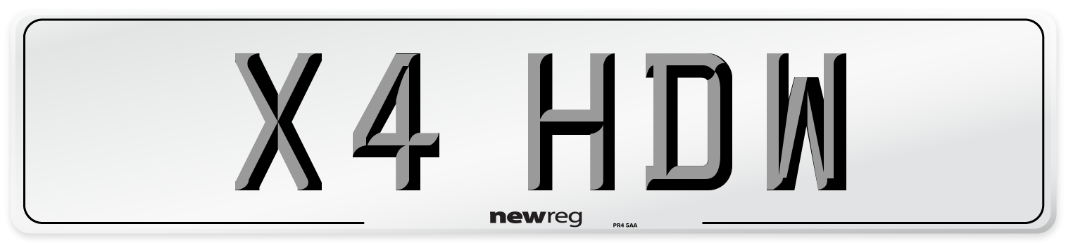 X4 HDW Front Number Plate