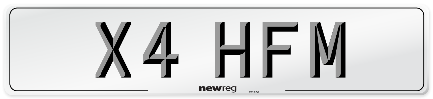 X4 HFM Front Number Plate