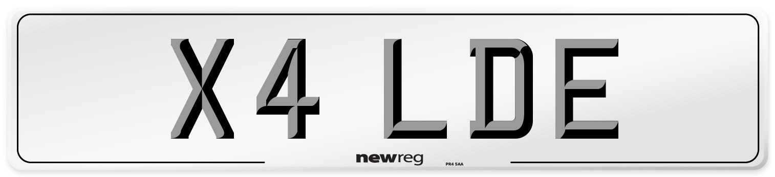 X4 LDE Front Number Plate