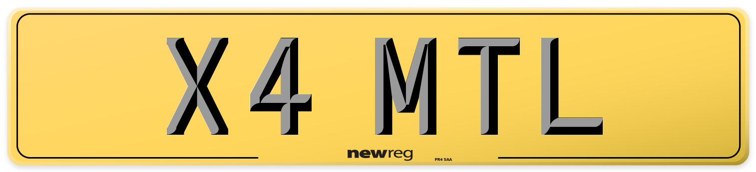 X4 MTL Rear Number Plate