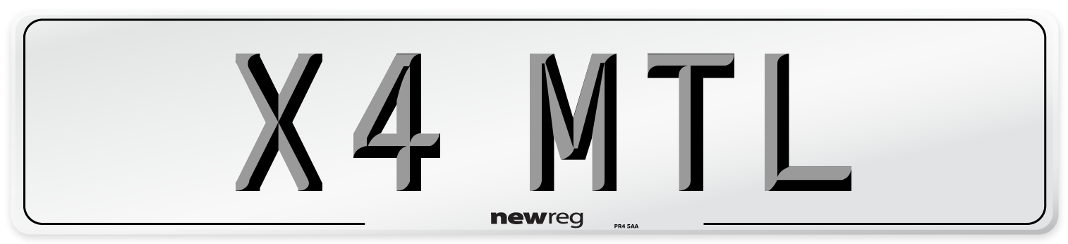 X4 MTL Front Number Plate