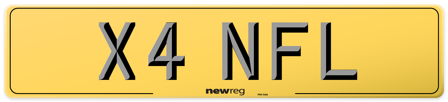 X4 NFL Rear Number Plate