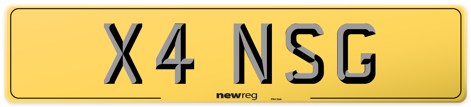 X4 NSG Rear Number Plate