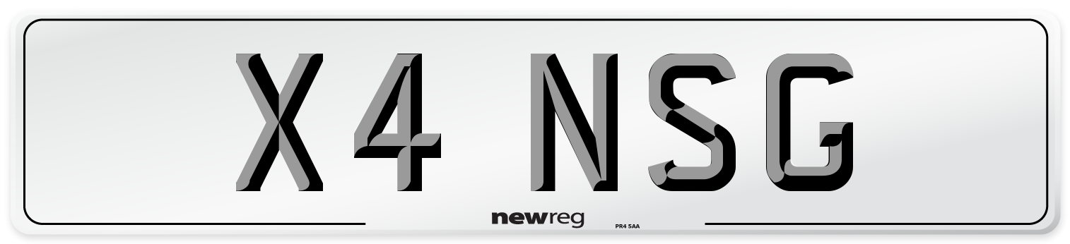 X4 NSG Front Number Plate