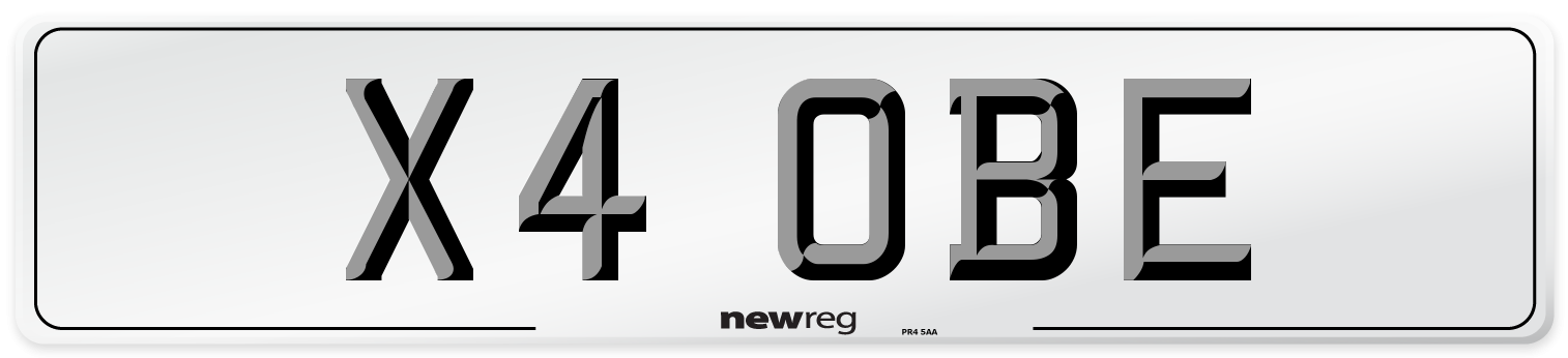 X4 OBE Front Number Plate