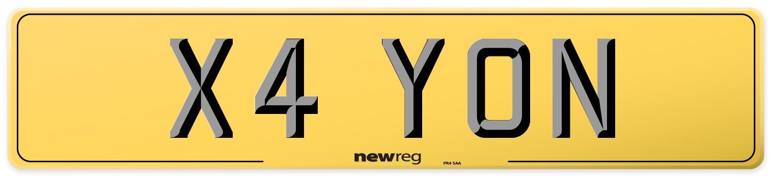 X4 YON Rear Number Plate