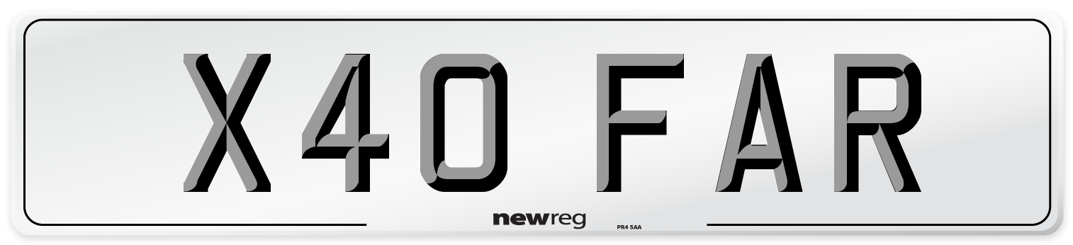 X40 FAR Front Number Plate