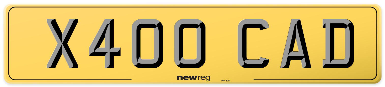X400 CAD Rear Number Plate