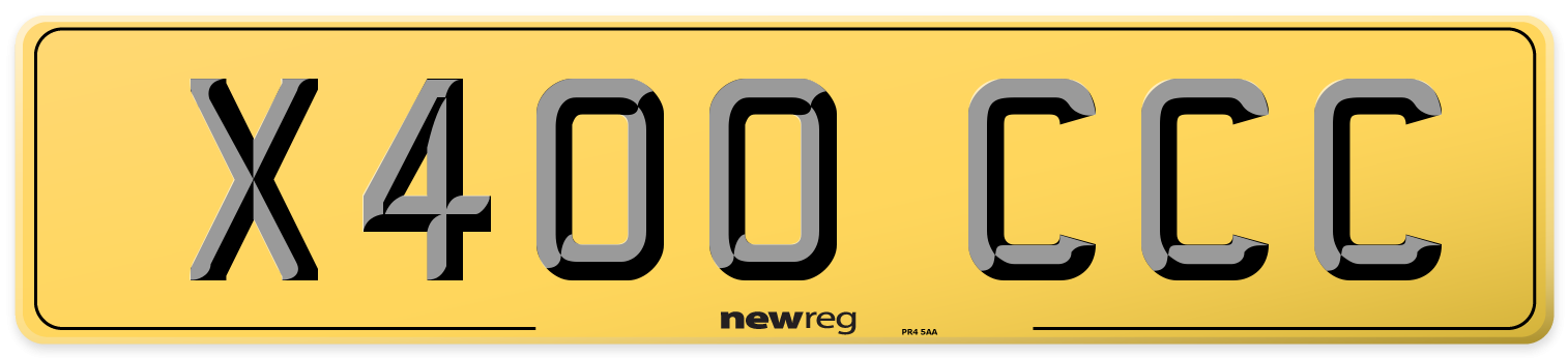 X400 CCC Rear Number Plate