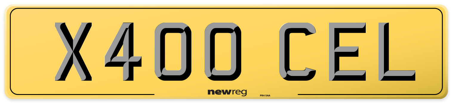 X400 CEL Rear Number Plate