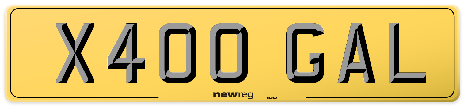 X400 GAL Rear Number Plate