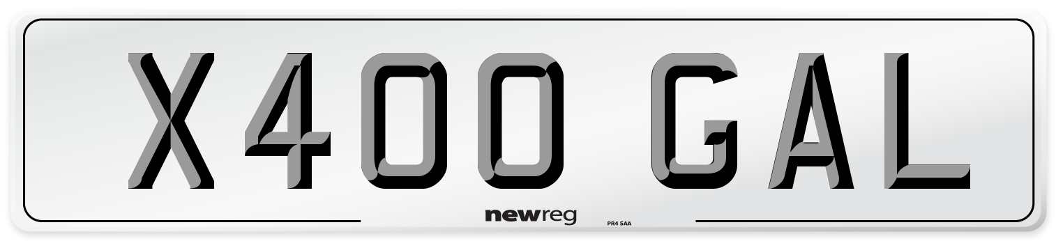 X400 GAL Front Number Plate