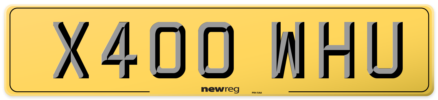 X400 WHU Rear Number Plate
