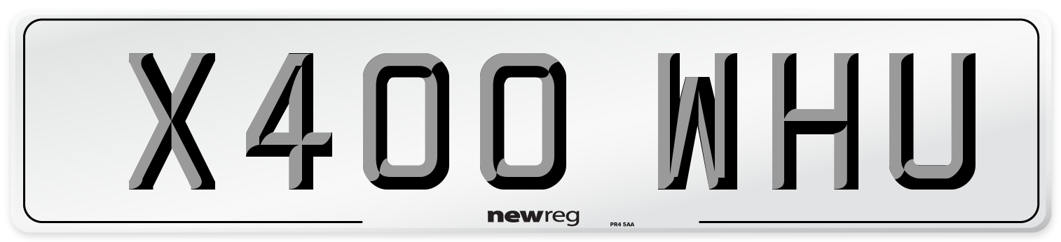 X400 WHU Front Number Plate