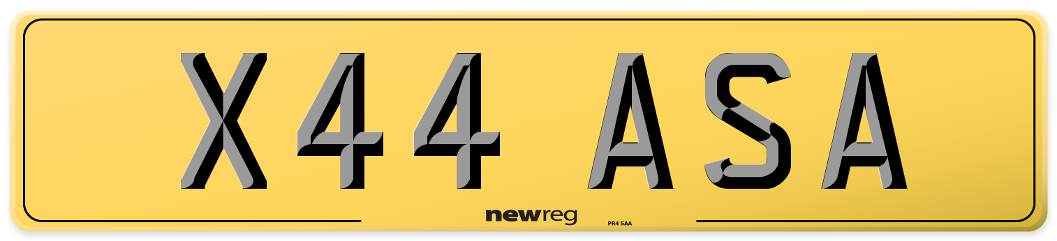 X44 ASA Rear Number Plate