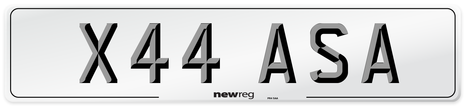 X44 ASA Front Number Plate